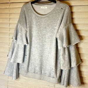 Honey Punch layered flutter sleeve sweatshirt